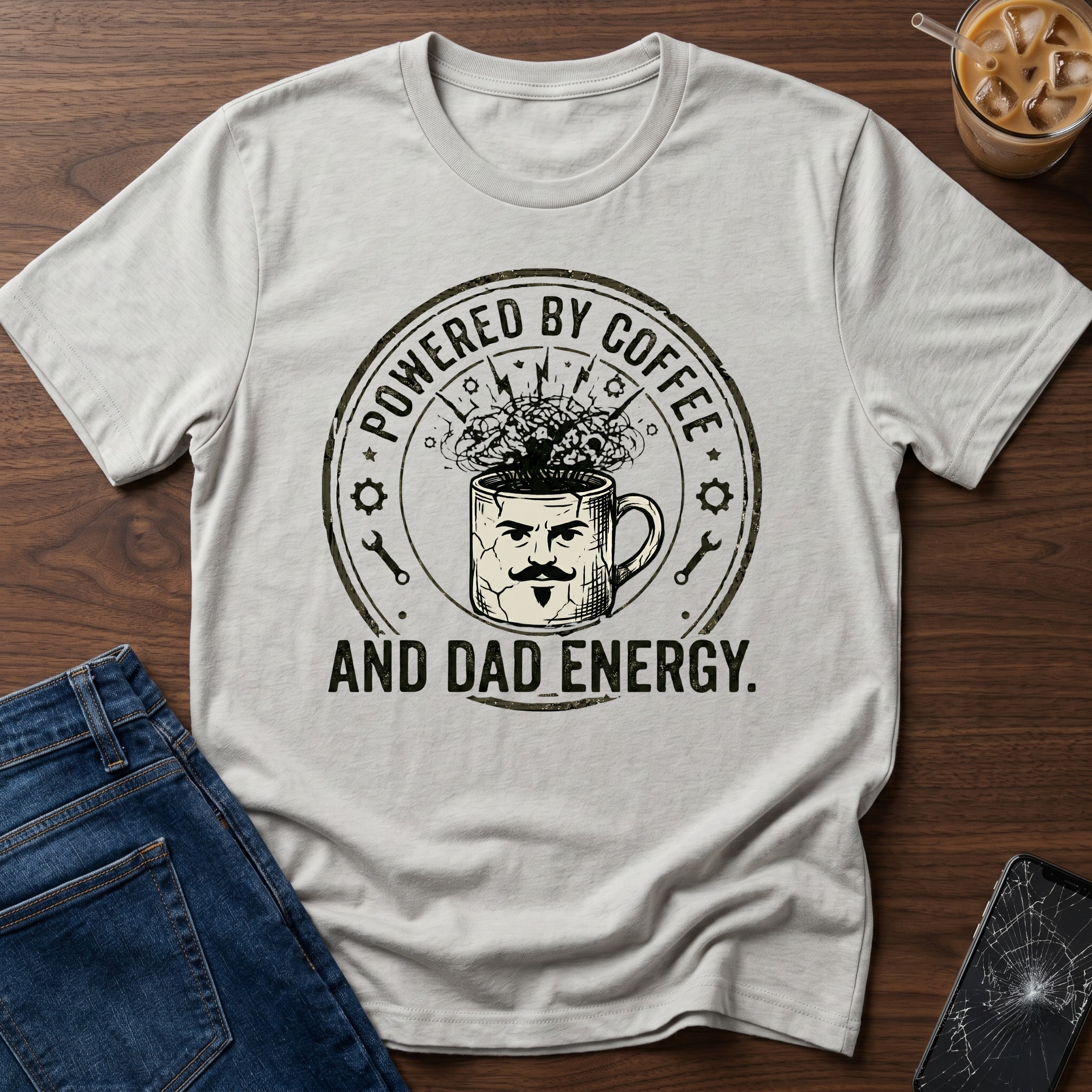 Powered by coffee and Dad energy T-Shirt