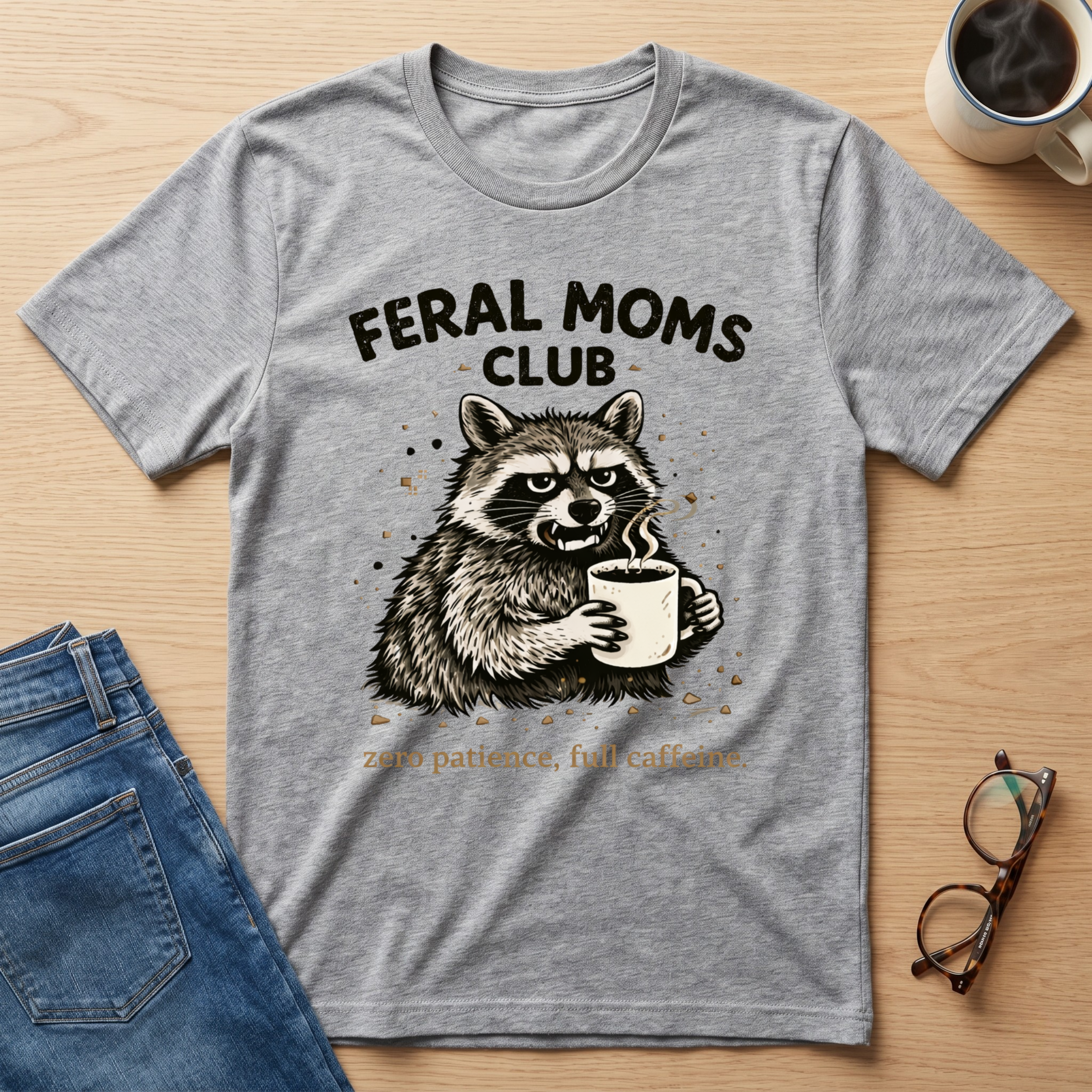 Feral Moms Club Zero Patients full Caffeine T-Shirt