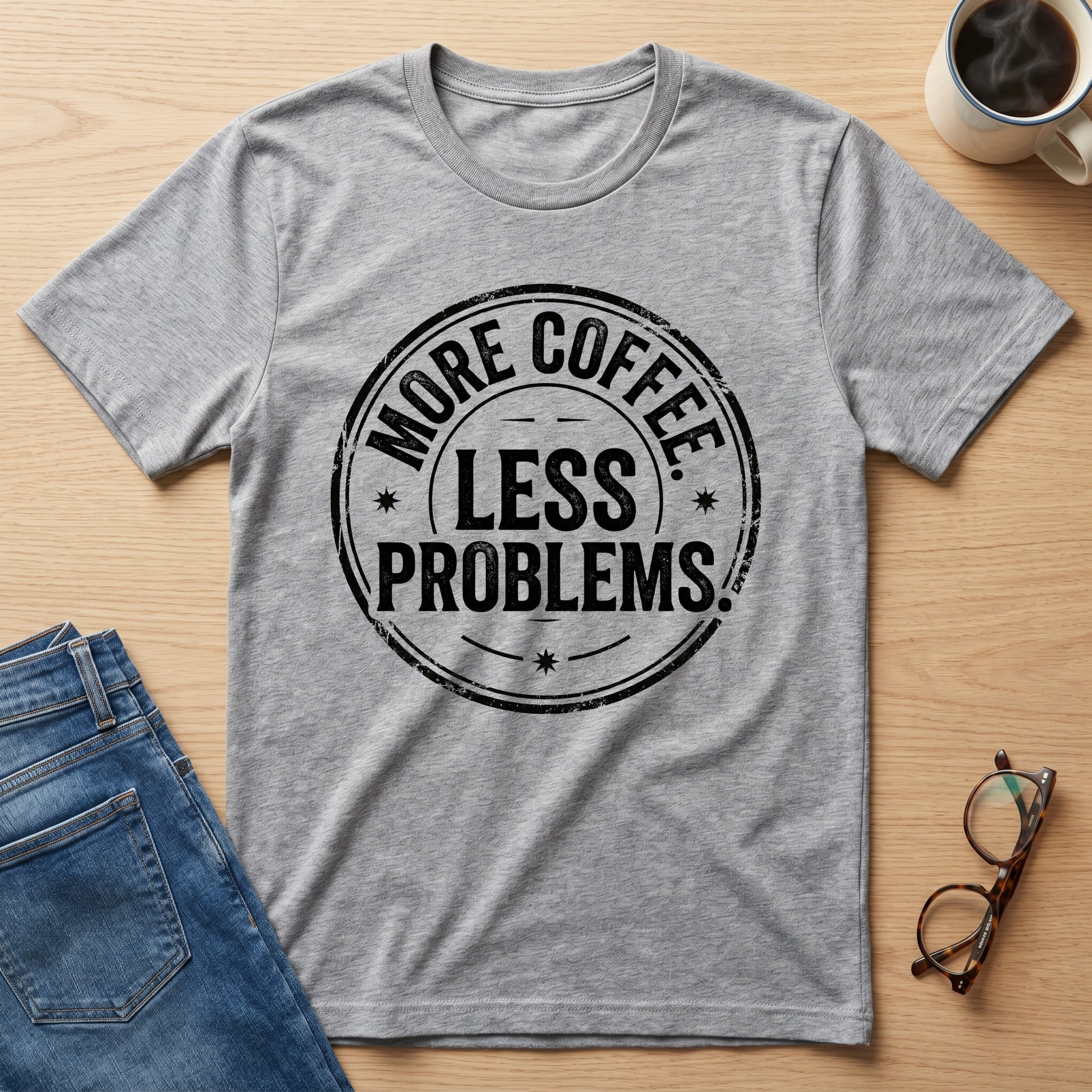 More Coffee Less Problems T-Shirt