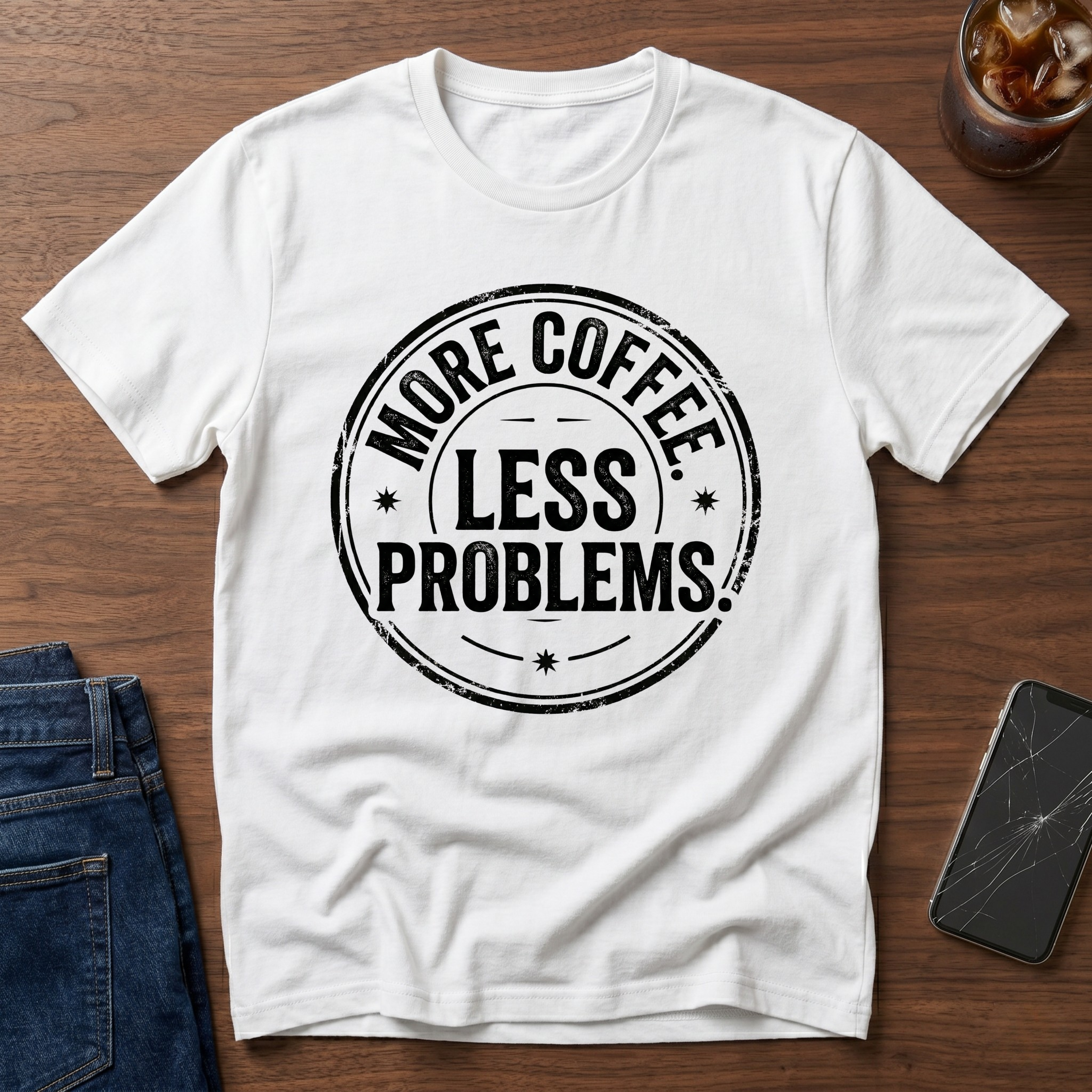 More Coffee Less Problems T-Shirt