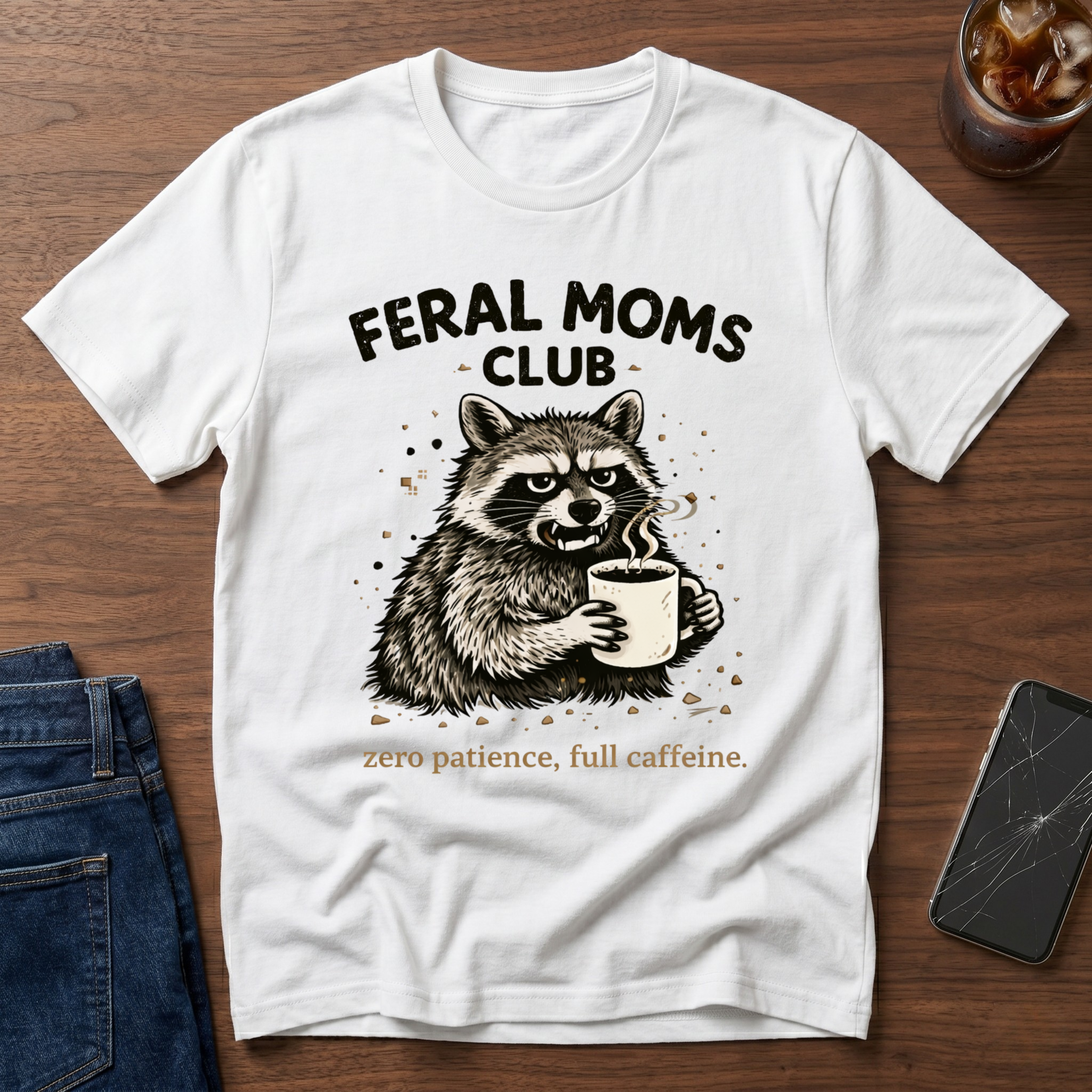 Feral Moms Club Zero Patients full Caffeine T-Shirt