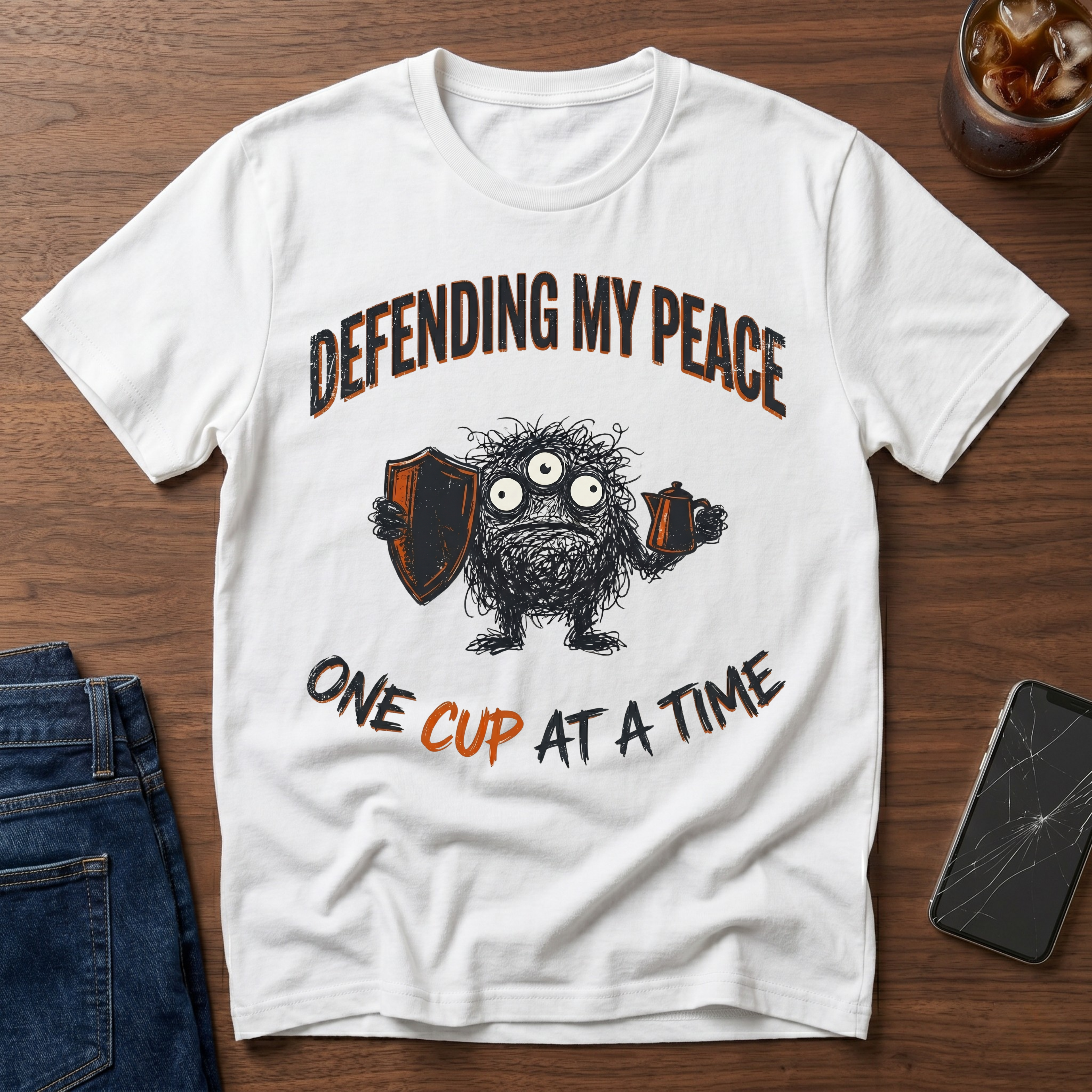 Defending My Peace One Cup at A Time V2 T-Shirt
