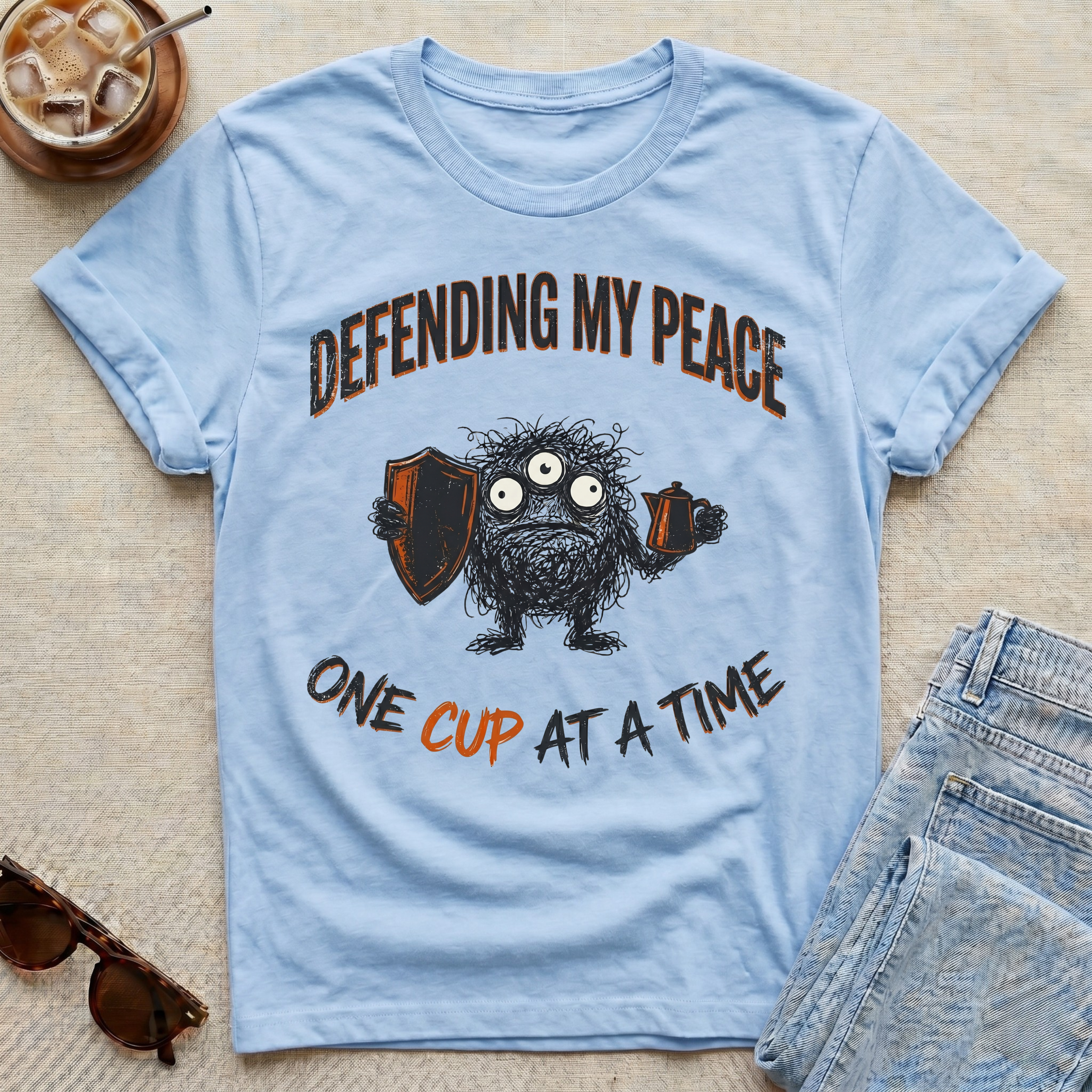 Defending My Peace One Cup at A Time V2 T-Shirt
