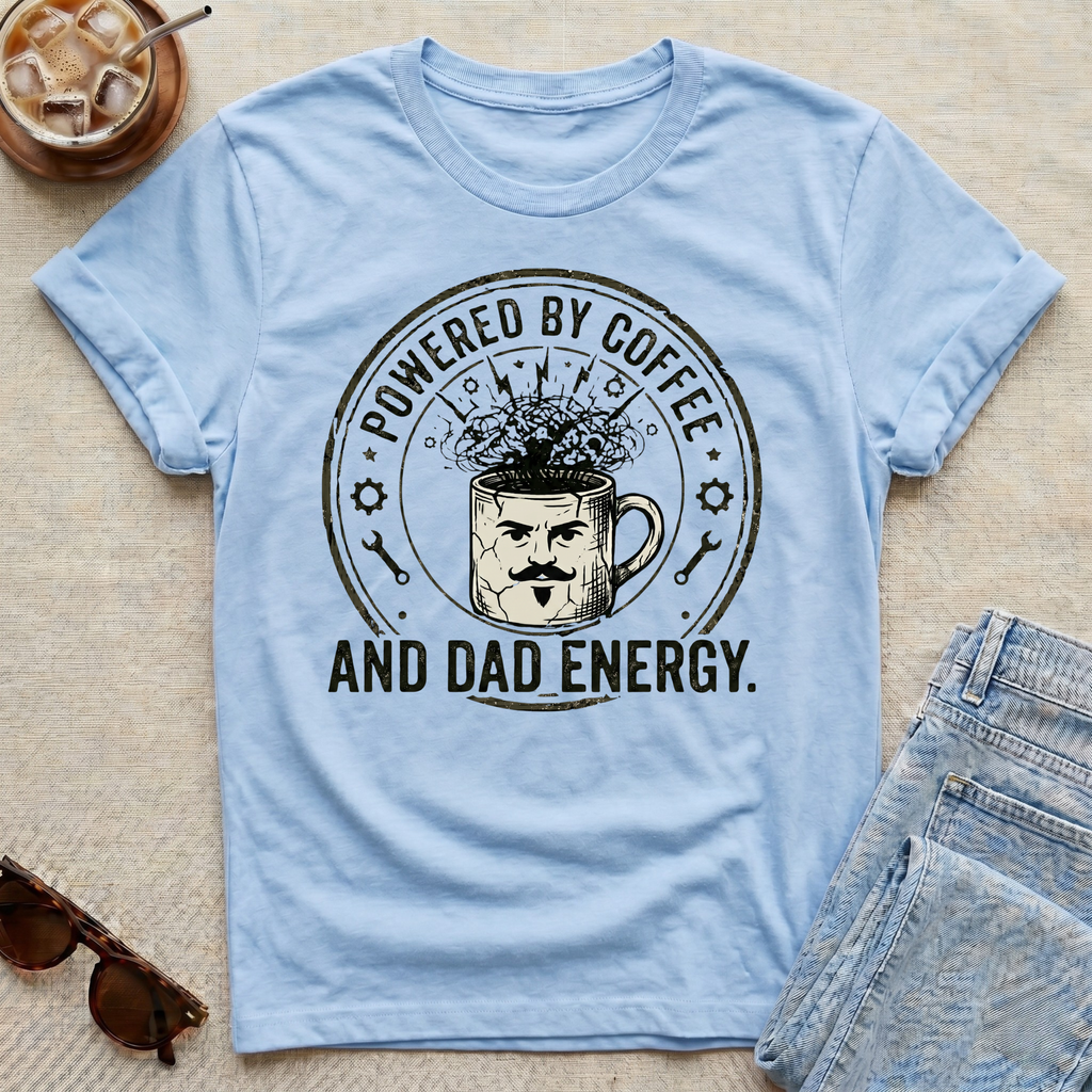 Powered by coffee and Dad energy T-Shirt