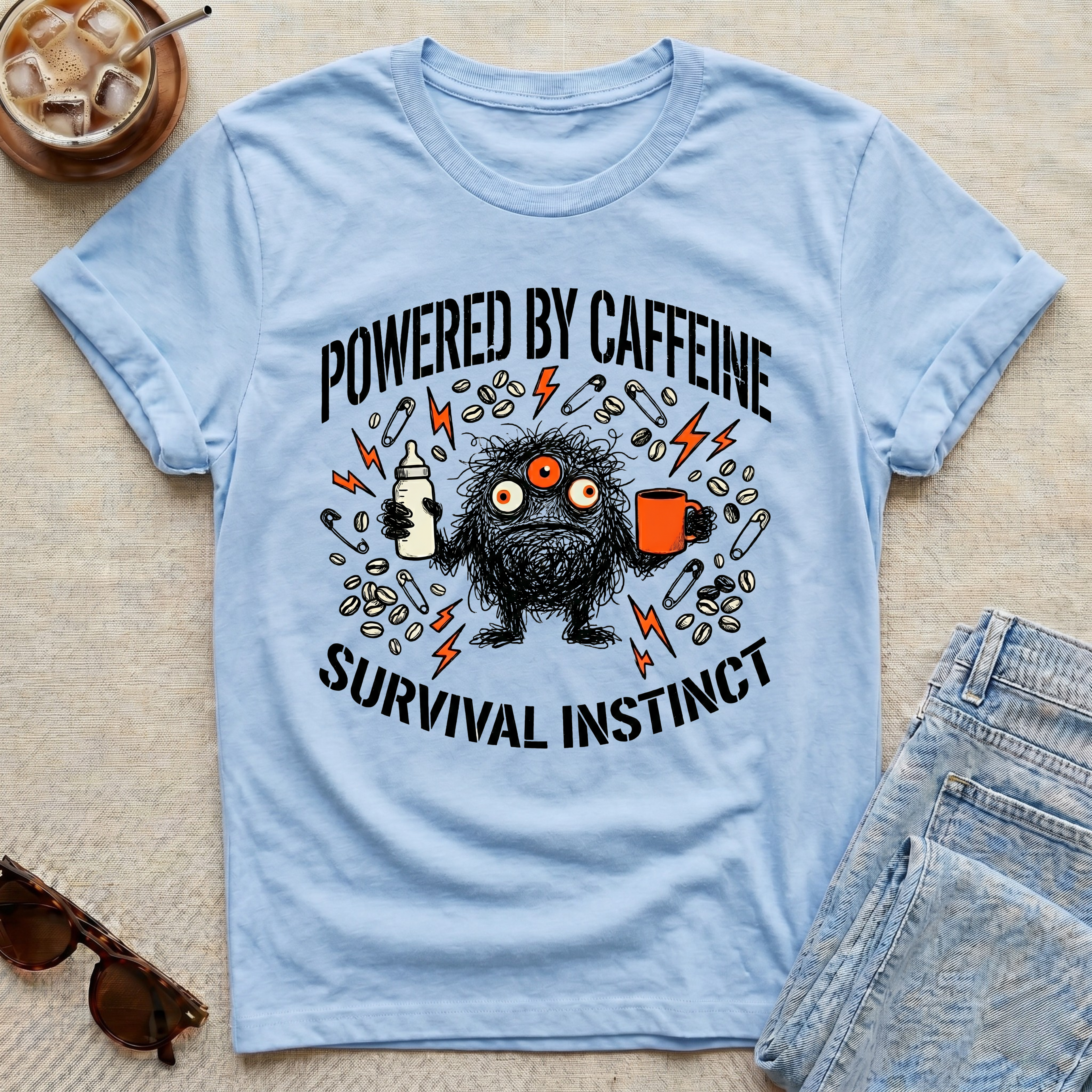 Powered by coffee & survival instinct T-Shirt