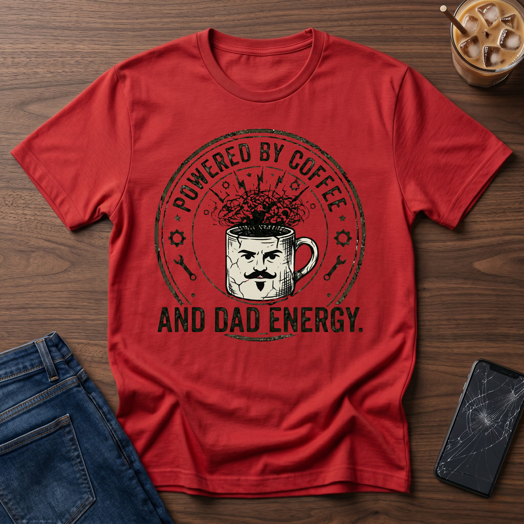 Powered by coffee and Dad energy T-Shirt