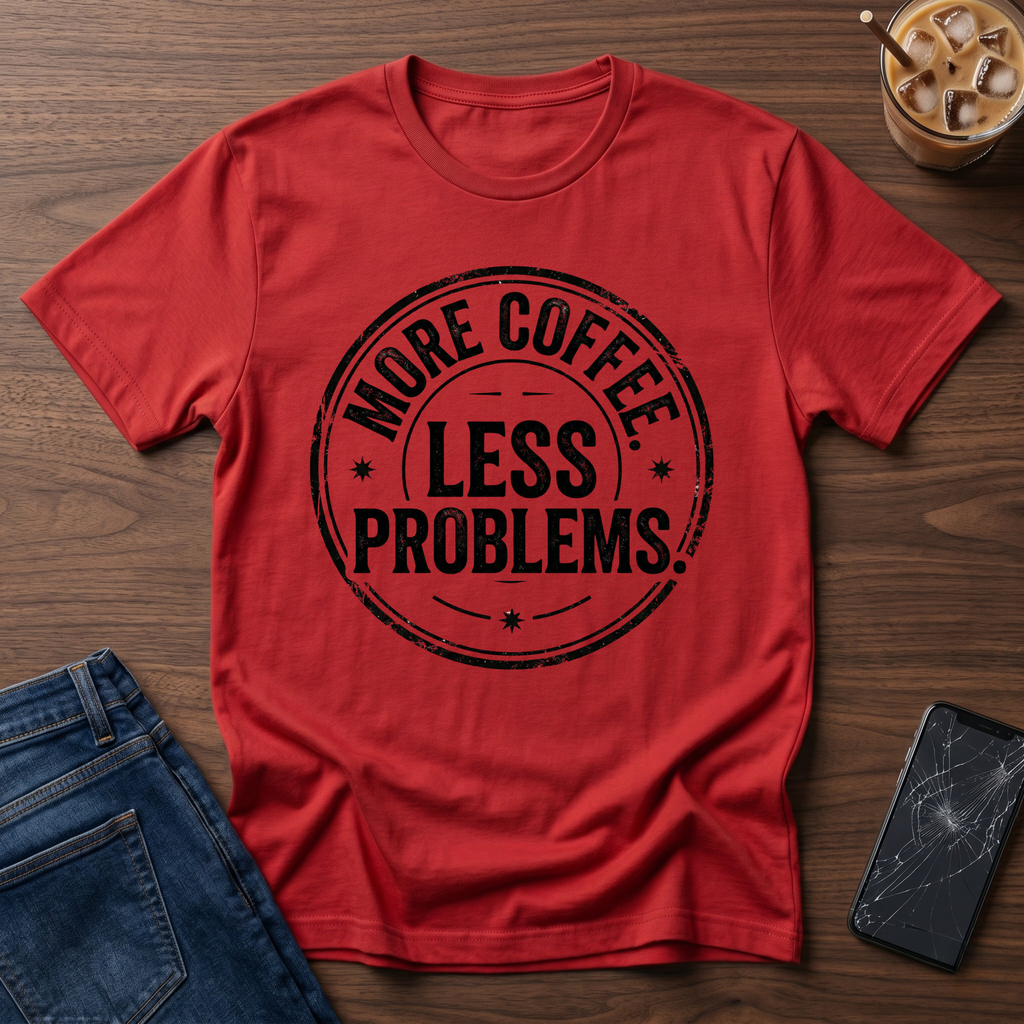 More Coffee Less Problems T-Shirt