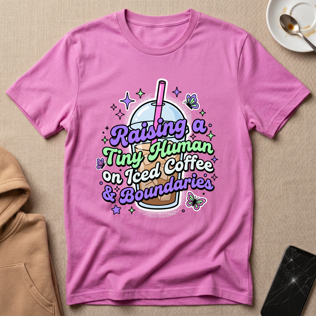 Raising A Tiny Human On Iced Coffee T-Shirt