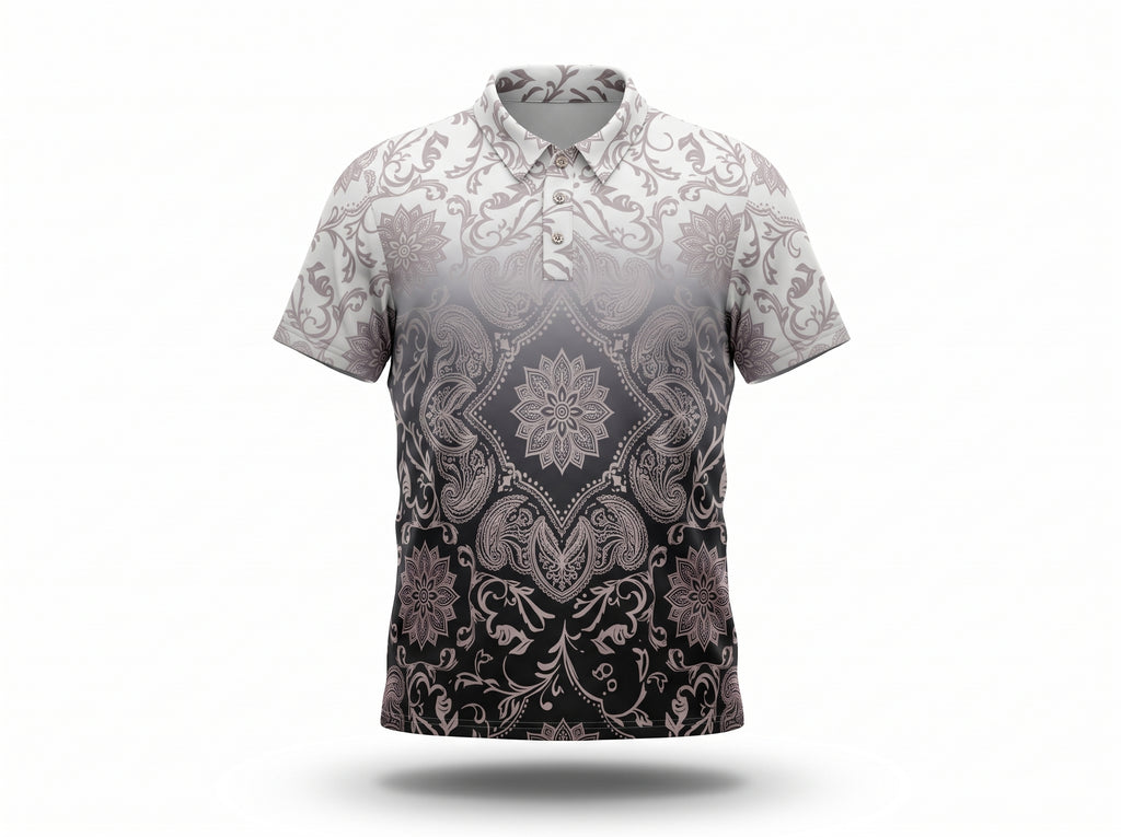 Ornate White Fade Polo (Unisex)