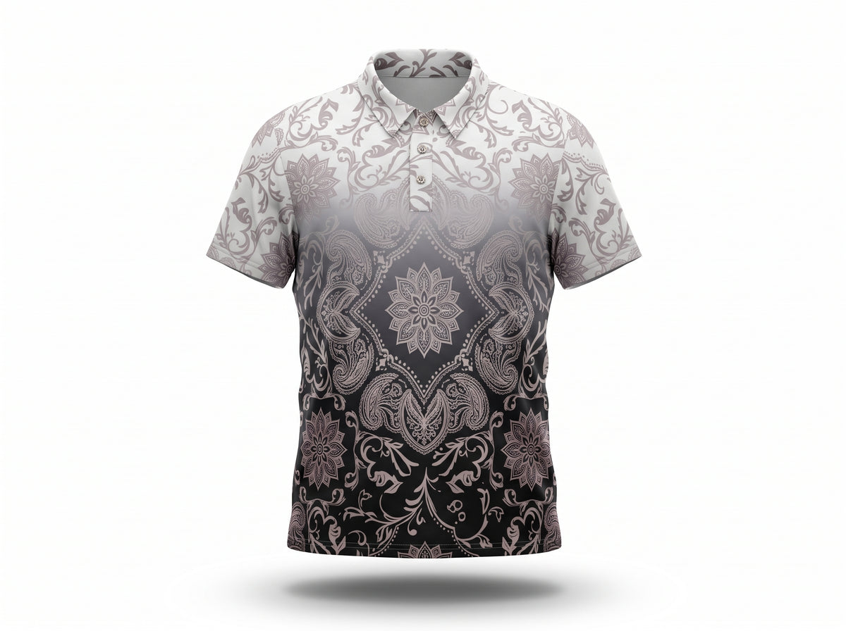 Ornate White Fade Polo (Unisex)
