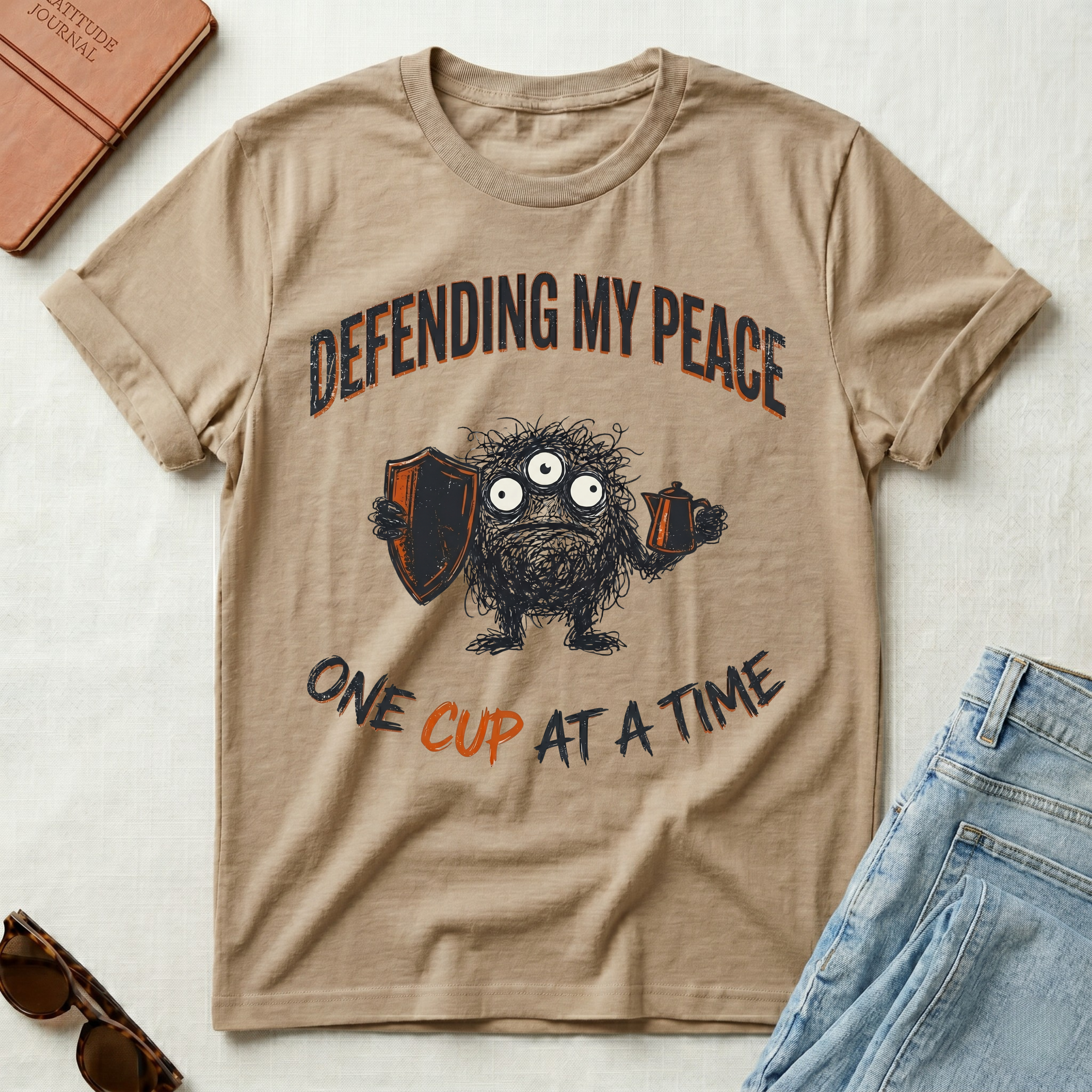 Defending My Peace One Cup at A Time V2 T-Shirt