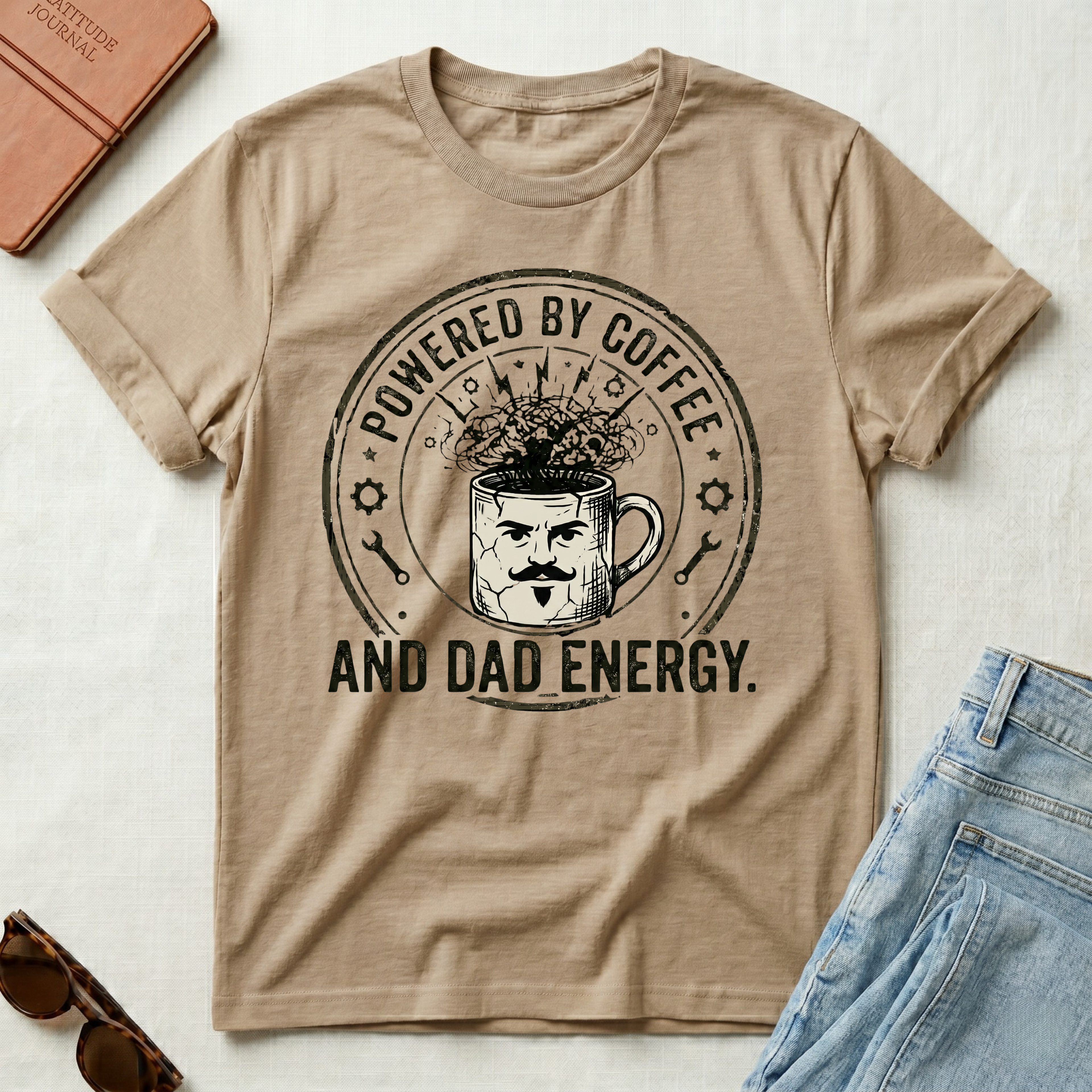 Powered by coffee and Dad energy T-Shirt