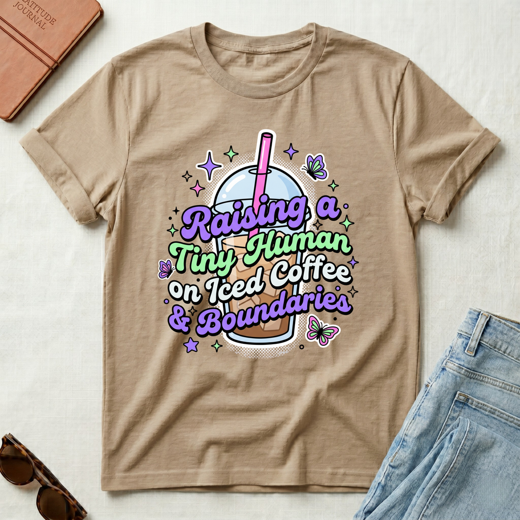 Raising A Tiny Human On Iced Coffee T-Shirt