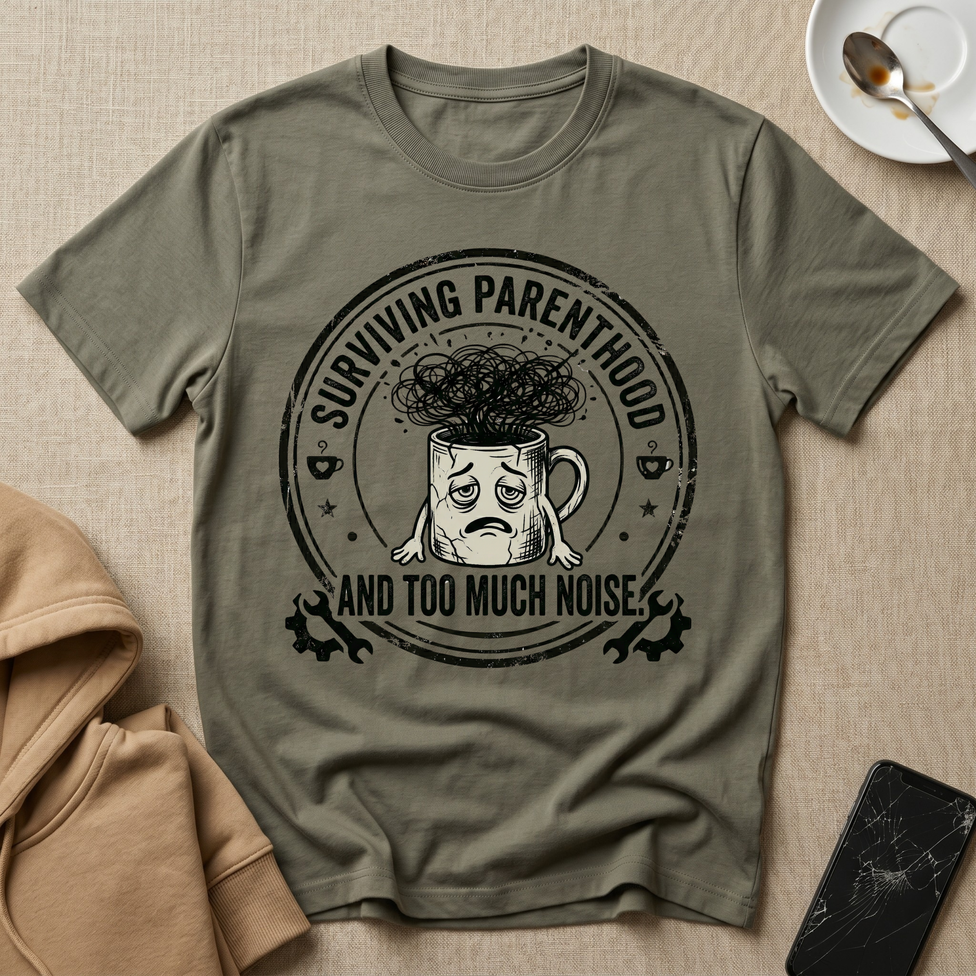 Surviving Parenthood and Too Much Noise T-Shirt