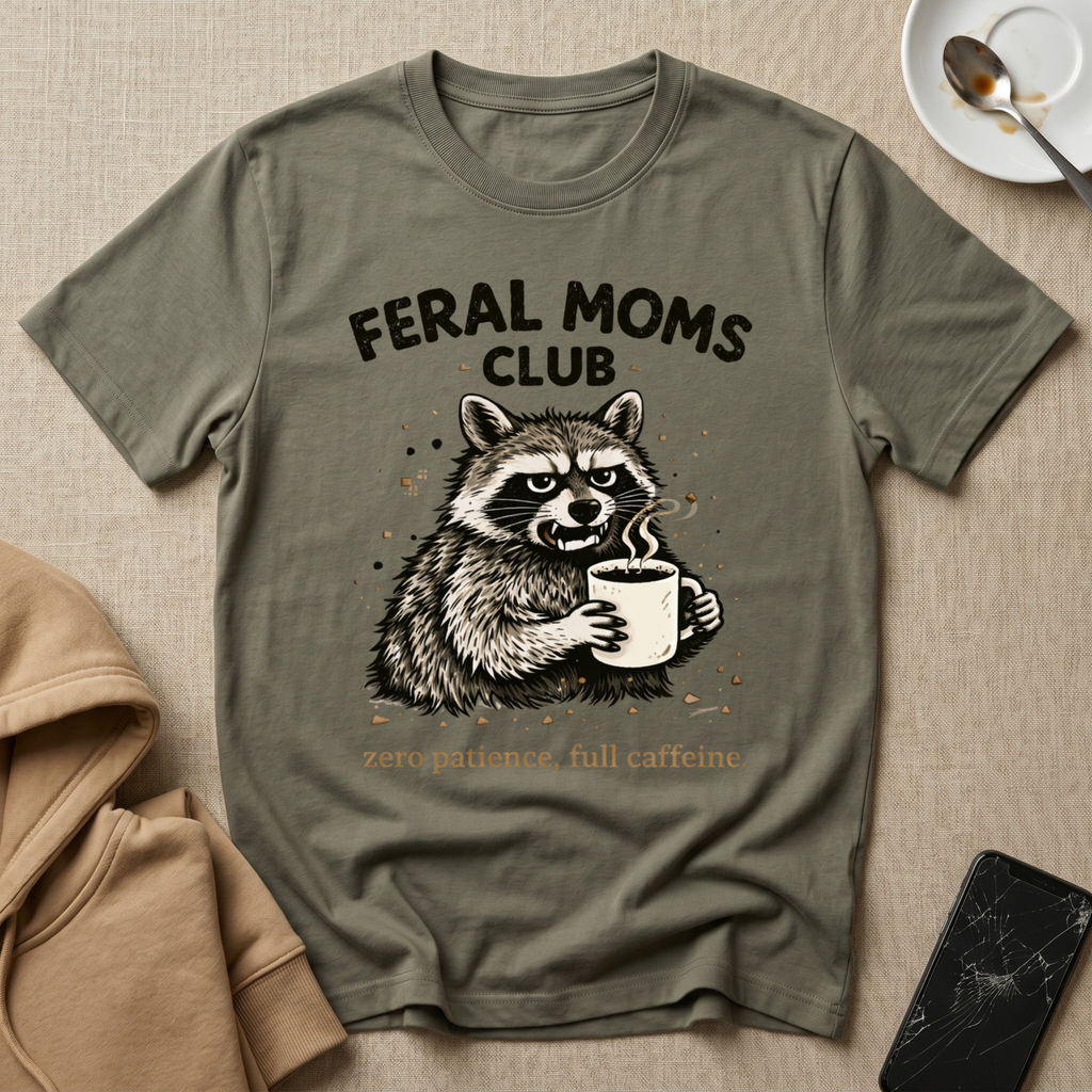 Feral Moms Club Zero Patients full Caffeine T-Shirt