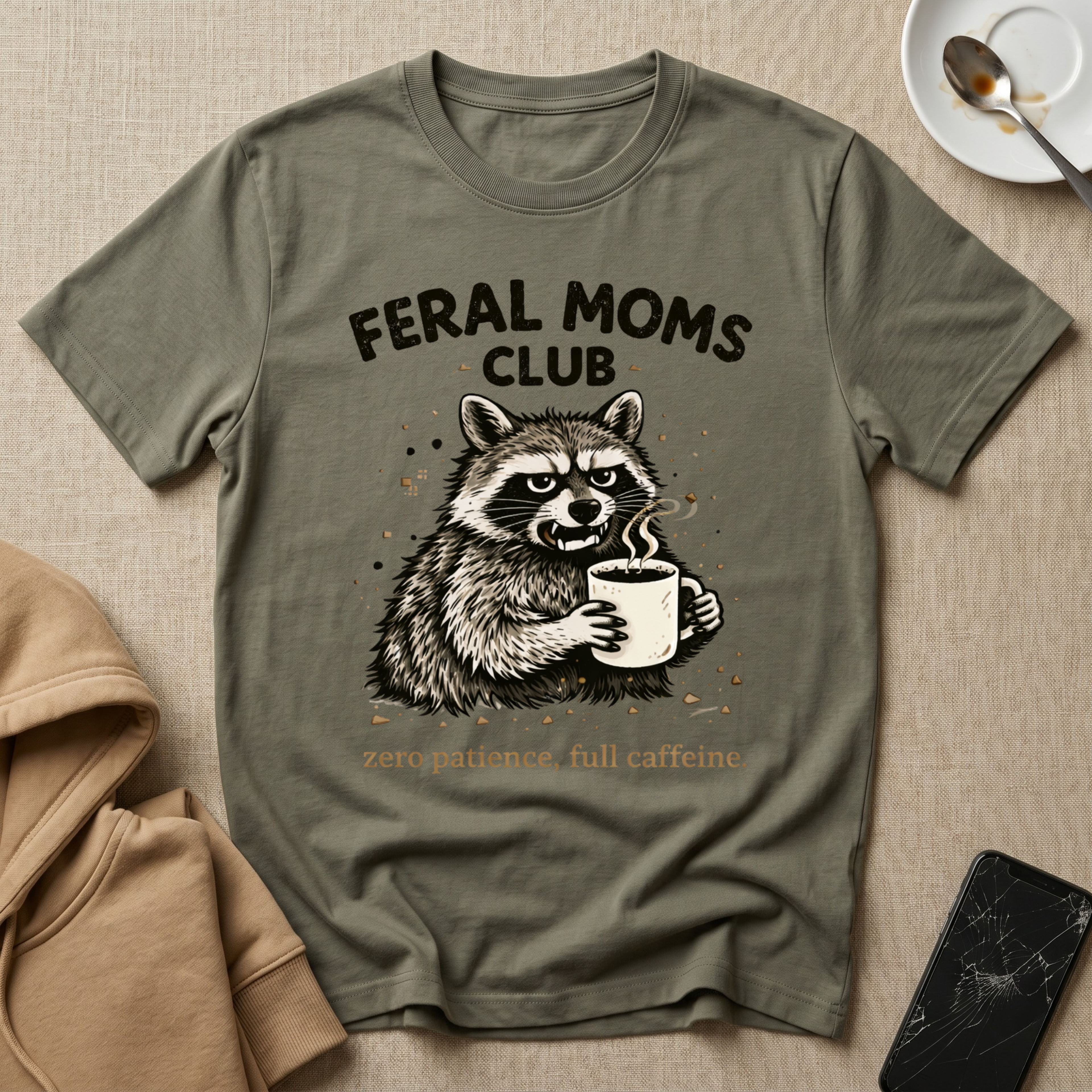 Feral Moms Club Zero Patients full Caffeine T-Shirt